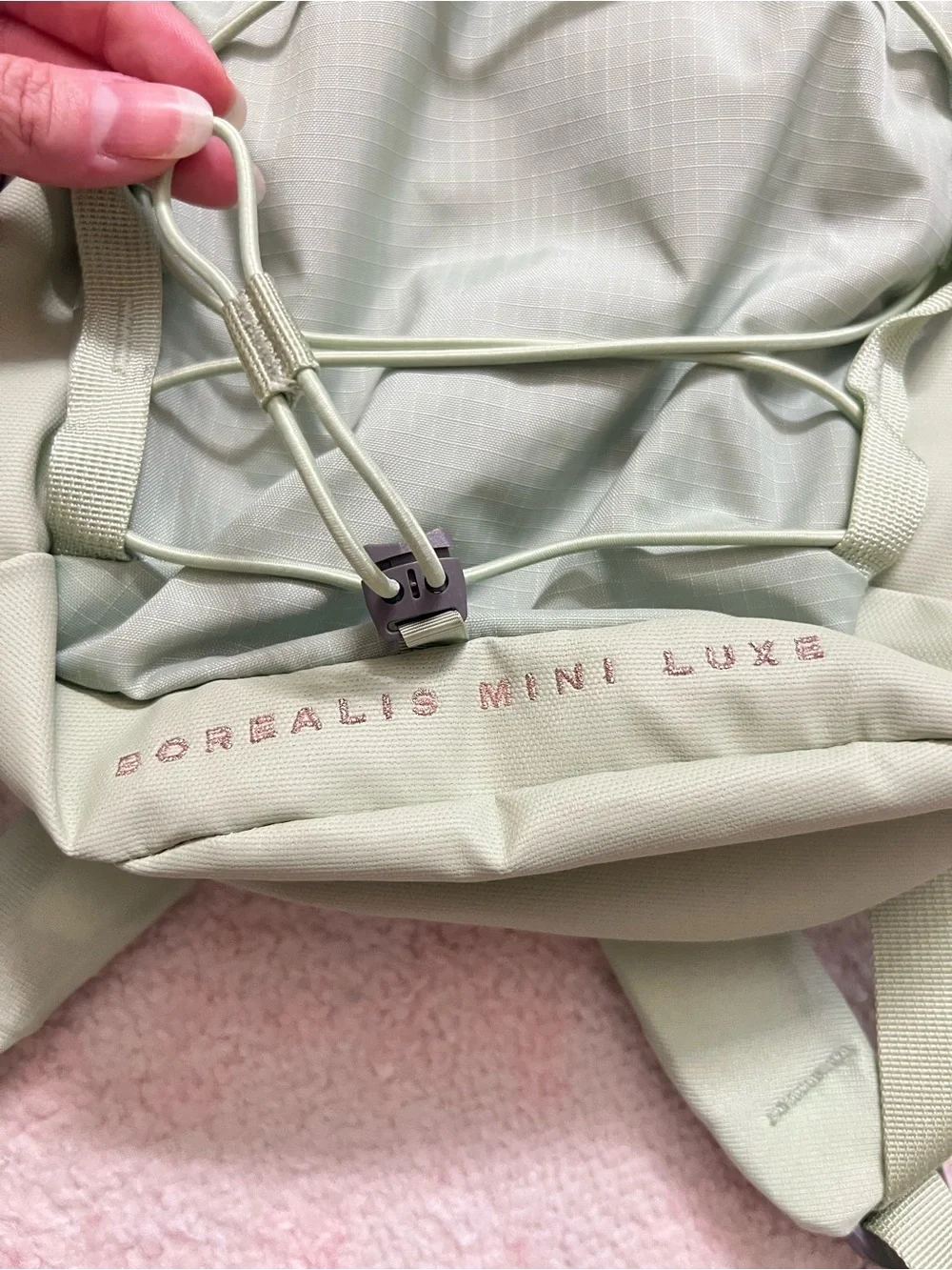 The North Face Borealis Mini Luxe Backpack - Misty Sage + Rose Gold